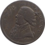 1789 PRINCE REGENT HALFPENNY TOKEN - HALFPENNY TOKEN - Cambridgeshire Coins