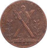 1790 HALFPENNY TOKEN EDINBURGH REF 350 - Token - Cambridgeshire Coins