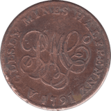 1791 ANGLESEY HALFPENNY TOKEN REF 375 - Token - Cambridgeshire Coins