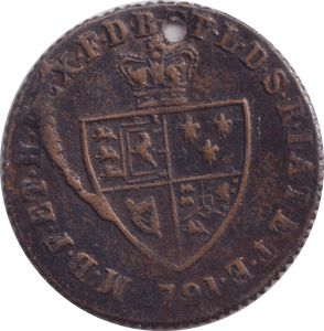 1791 HALF GUINEA GAMING TOKEN - GAMING TOKEN - Cambridgeshire Coins