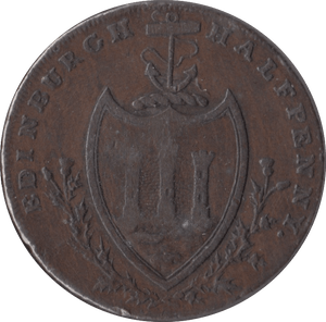 1791 HALFPENNY TOKEN EDINBURGH - HALFPENNY TOKEN - Cambridgeshire Coins