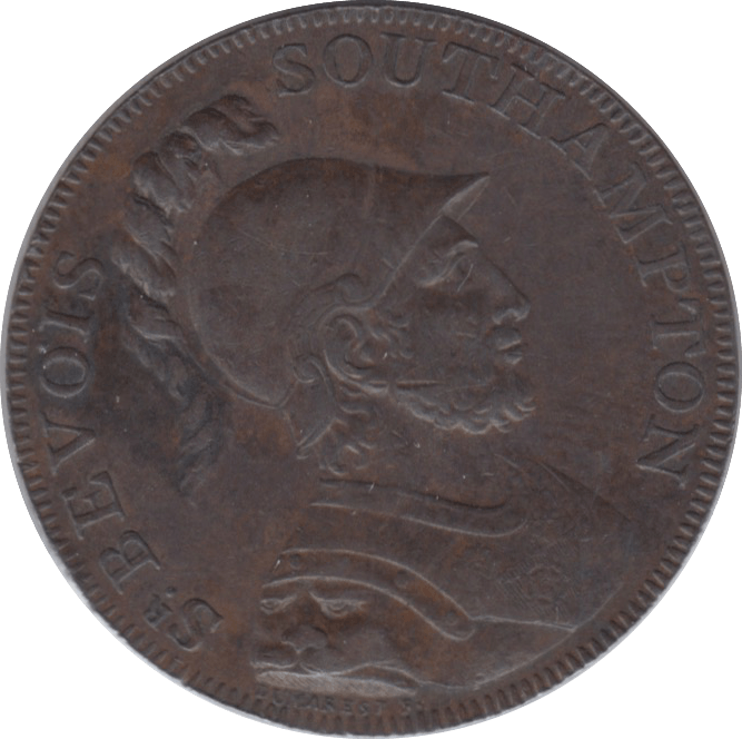 1791 HALFPENNY TOKEN HAMPSHIRE ST BEVOIRS BUST SOUTHAMPTON ARMS TAYLOR MOODY DH89 ( REF 228 ) - Token - Cambridgeshire Coins