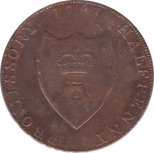 1791 HALFPENNY TOKEN SOUTHAMPTON ARMS REF 354 - Token - Cambridgeshire Coins