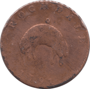 1791 ROCHDALE HALFPENNY TOKEN REF 378 - Token - Cambridgeshire Coins