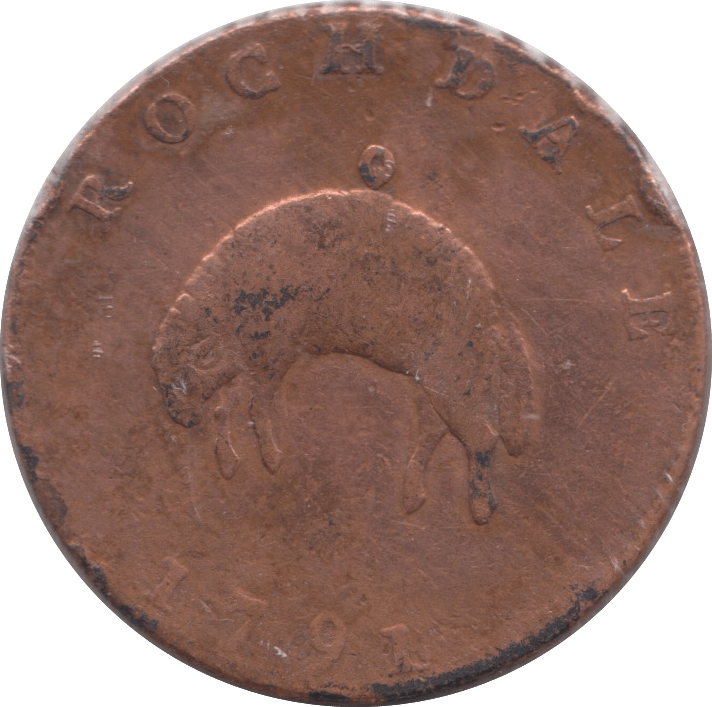 1791 ROCHDALE HALFPENNY TOKEN REF 378 - Token - Cambridgeshire Coins