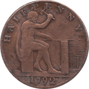 1792 JOHN WILKINSON IRONWORKS HALFPENNY TOKEN REF 388 - HALFPENNY TOKEN - Cambridgeshire Coins