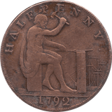 1792 JOHN WILKINSON IRONWORKS HALFPENNY TOKEN REF 388 - HALFPENNY TOKEN - Cambridgeshire Coins