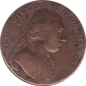 1792 JOHN WILKINSON IRONWORKS HALFPENNY TOKEN REF 388 - HALFPENNY TOKEN - Cambridgeshire Coins