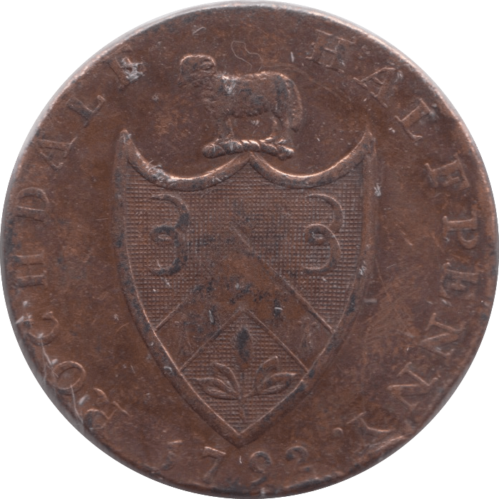 1792 ROCHDALE HALFPENNY TOKEN REF 357 - Token - Cambridgeshire Coins