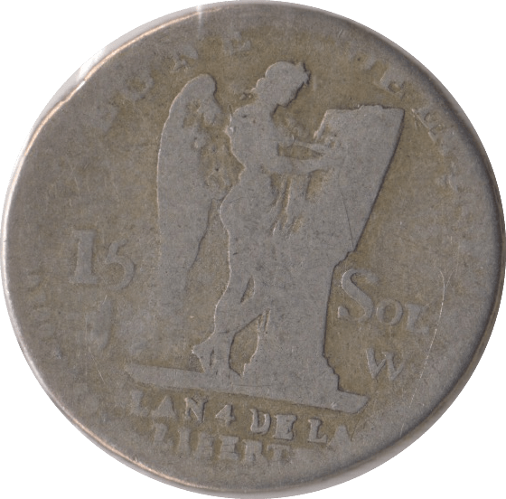 1792 SILVER 15 SOLS FRANCE LOUIS XVI - SILVER WORLD COINS - Cambridgeshire Coins
