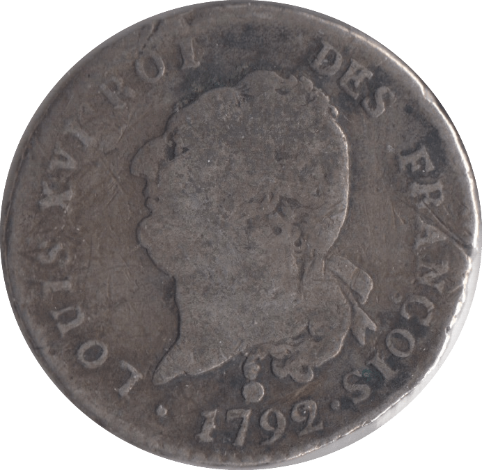 1792 SILVER 30 SOLS FRANCE LOUIS XVI - SILVER WORLD COINS - Cambridgeshire Coins
