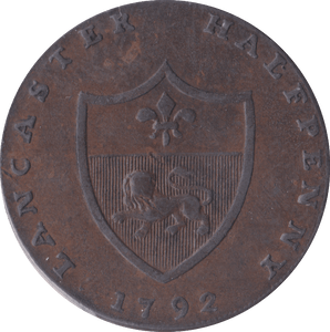 1792 HALFPENNY TOKEN LANCASHIRE