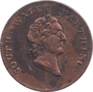 1793 FARTHING SOUTH WALES - FARTHING TOKEN - Cambridgeshire Coins