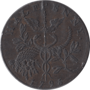 1793 HALFPENNY TOKEN ISAAC NEWTON - HALFPENNY TOKEN - Cambridgeshire Coins
