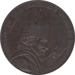 1793 HALFPENNY TOKEN YORKSHIRE BISHOP BLAZE LEEDS WOOL MANUFACTORY DH41 ( VF ) ( REF 183 ) - Token - Cambridgeshire Coins