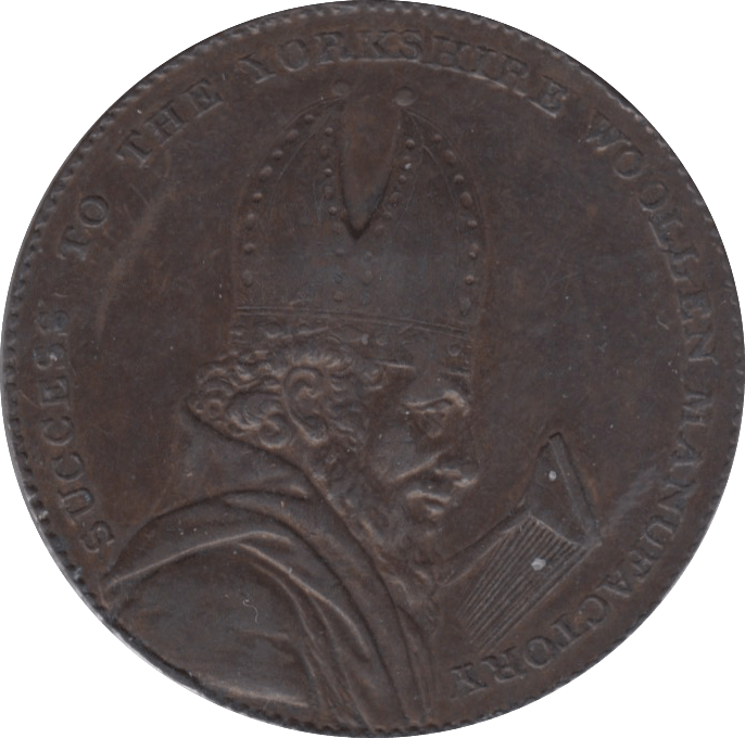 1793 HALFPENNY TOKEN YORKSHIRE BISHOP BLAZE LEEDS WOOL MANUFACTORY DH41 ( VF ) ( REF 183 ) - Token - Cambridgeshire Coins