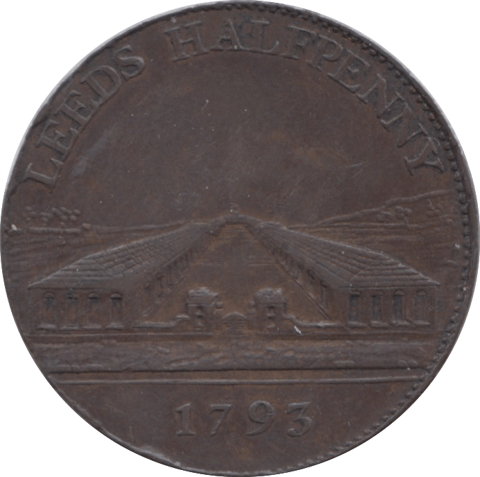 1793 HALFPENNY TOKEN YORKSHIRE BISHOP BLAZE LEEDS WOOL MANUFACTORY DH41 ( VF ) ( REF 183 ) - Token - Cambridgeshire Coins
