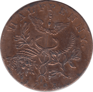 1793 ISAAC NEWTON HALFPENNY TOKEN REF 366 - Token - Cambridgeshire Coins
