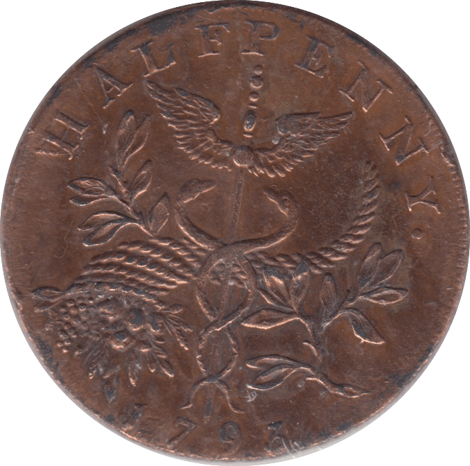1793 ISAAC NEWTON HALFPENNY TOKEN REF 366 - Token - Cambridgeshire Coins