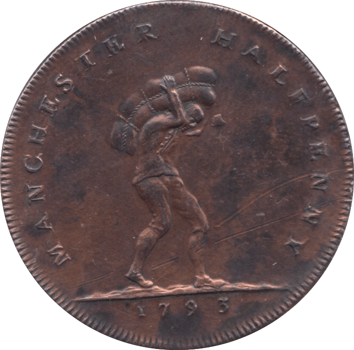 1793 MANCHESTER HALFPENNY TOKEN REF 389 - HALFPENNY TOKEN - Cambridgeshire Coins