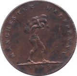 1793 MANCHESTER HALFPENNY TOKEN REF 389 - HALFPENNY TOKEN - Cambridgeshire Coins