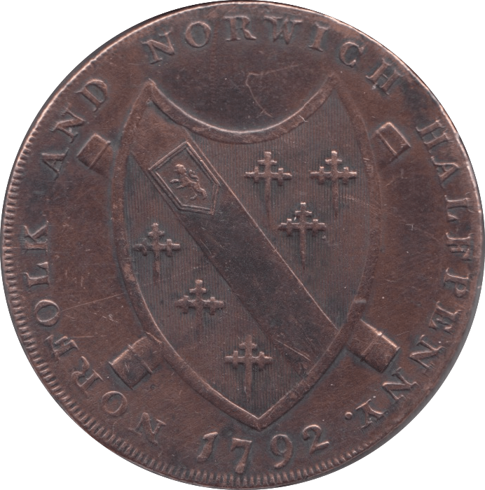 1793 NORWICH HALFPENNY TOKEN REF 390 - HALFPENNY TOKEN - Cambridgeshire Coins