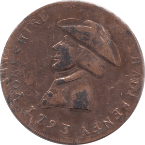 1793 SHEFFIELD HALFPENNY TOKEN REF 365 - Token - Cambridgeshire Coins