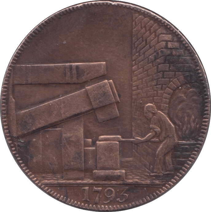 1793 WILKINSON IRONWORKS HALFPENNY TOKEN REF 397 - HALFPENNY TOKEN - Cambridgeshire Coins