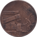 1793 WILKINSON IRONWORKS HALFPENNY TOKEN REF 397 - HALFPENNY TOKEN - Cambridgeshire Coins