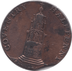 1794 COVENTRY HALFPENNY TOKEN REF 385 - HALFPENNY TOKEN - Cambridgeshire Coins