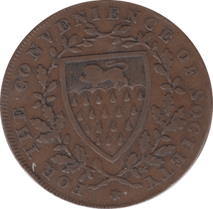 1794 HALFPENNY TOKEN SUSSEX ARMS OF NORTHIAM JOHN FOLLERS DH34 ( REF 143 ) - Token - Cambridgeshire Coins
