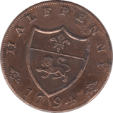 1794 LANCASTER HALFPENNY TOKEN REF 382 - Token - Cambridgeshire Coins