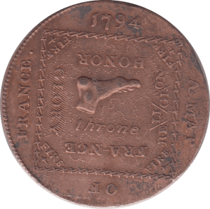 1794 MIDDLESEX HALFPENNY TOKEN REF 376 - Token - Cambridgeshire Coins