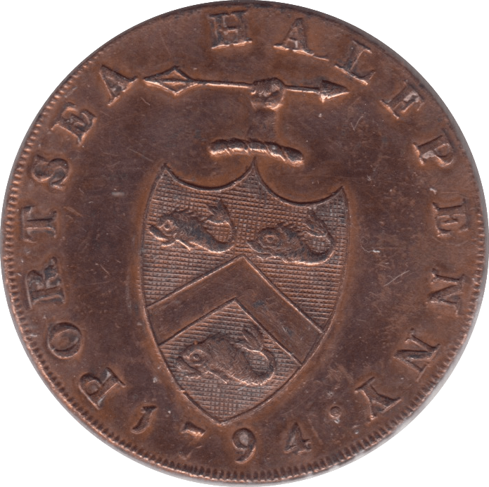 1794 PORTSEA HALFPENNY TOKEN REF 383 - Token - Cambridgeshire Coins
