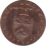 1794 PORTSEA HALFPENNY TOKEN REF 383 - Token - Cambridgeshire Coins