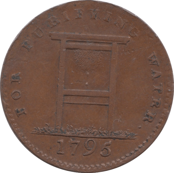 1795 HALFPENNY TOKEN MIDDLESEX WATER FILTER COVENTRY STREET PLAIN 292 ( REF 96 ) - Token - Cambridgeshire Coins
