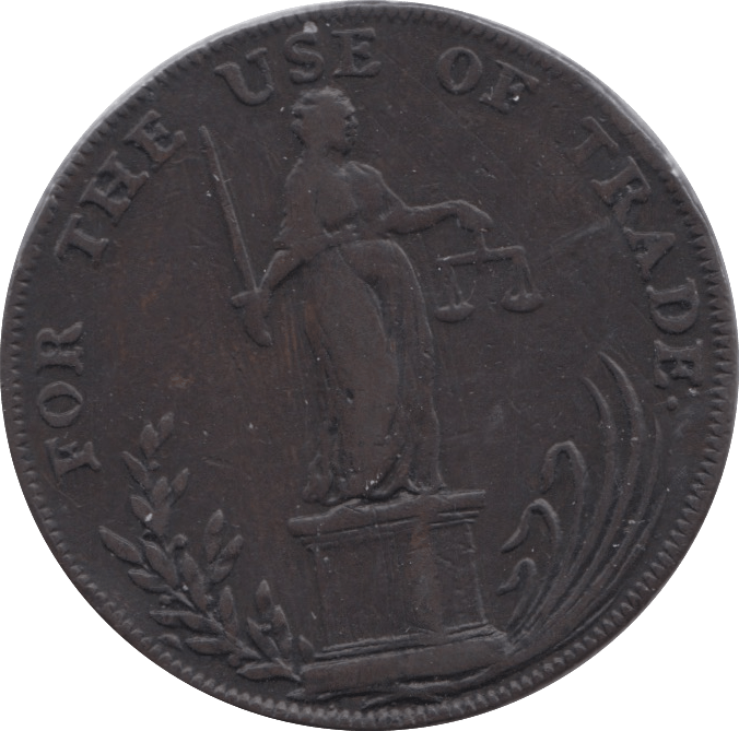 1795 HALFPENNY TOKEN SUFFOLK BUNGAY SCROLL JUSTICE DH21 ( REF 136 ) - Token - Cambridgeshire Coins