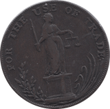 1795 HALFPENNY TOKEN SUFFOLK BUNGAY SCROLL JUSTICE DH21 ( REF 136 ) - Token - Cambridgeshire Coins