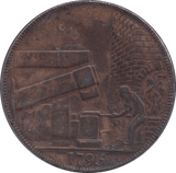 1795 JOHN WILKINSON IRONWORKS HALFPENNY TOKEN - HALFPENNY TOKEN - Cambridgeshire Coins