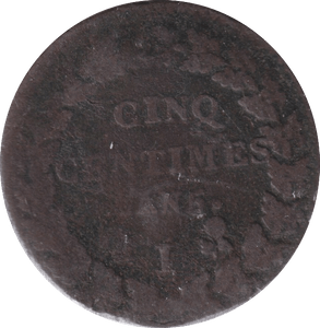 1796 5 CENTIMES FRANCE - WORLD COINS - Cambridgeshire Coins