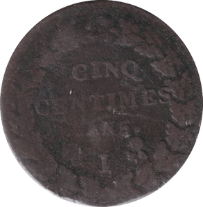 1796 5 CENTIMES FRANCE - WORLD COINS - Cambridgeshire Coins