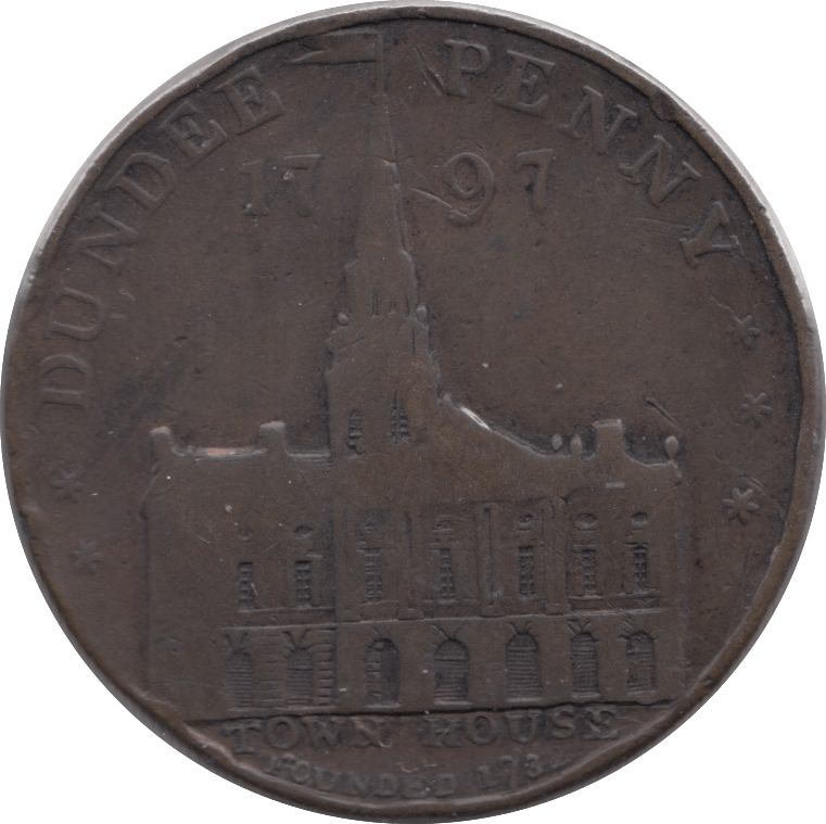 1797 DUNDEE TOWN HOUSE PENNY TOKEN - Token - Cambridgeshire Coins