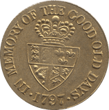 1797 GAMING TOKEN IN MEMORY OF THE GOOD OLD DAYS - Token - Cambridgeshire Coins