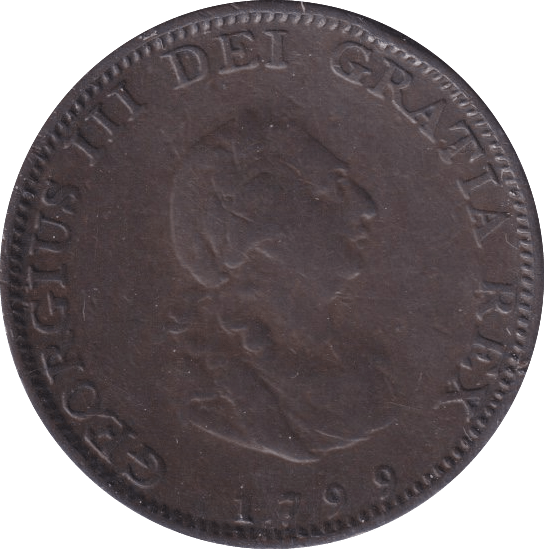 1799 FARTHING ( VF ) 2 - Farthing - Cambridgeshire Coins