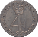 1800 MAUNDY FOURPENCE ( EF ) - Maundy Coins - Cambridgeshire Coins