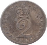 1800 MAUNDY TWO PENCE ( VF ) - Maundy Coins - Cambridgeshire Coins