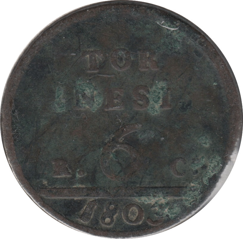 1803 ITALY 6 TORNESI - WORLD COINS - Cambridgeshire Coins