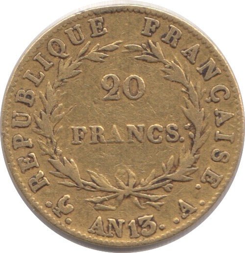 1804 AN13 GOLD 20 FRANC FRANCE A NAPOLEON SCARCE - Gold World Coins - Cambridgeshire Coins
