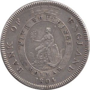 1804 BANK OF ENGLAND TRADE TOKEN 5 SHILLINGS GEORGE III REF 2 - BANK TOKEN - Cambridgeshire Coins