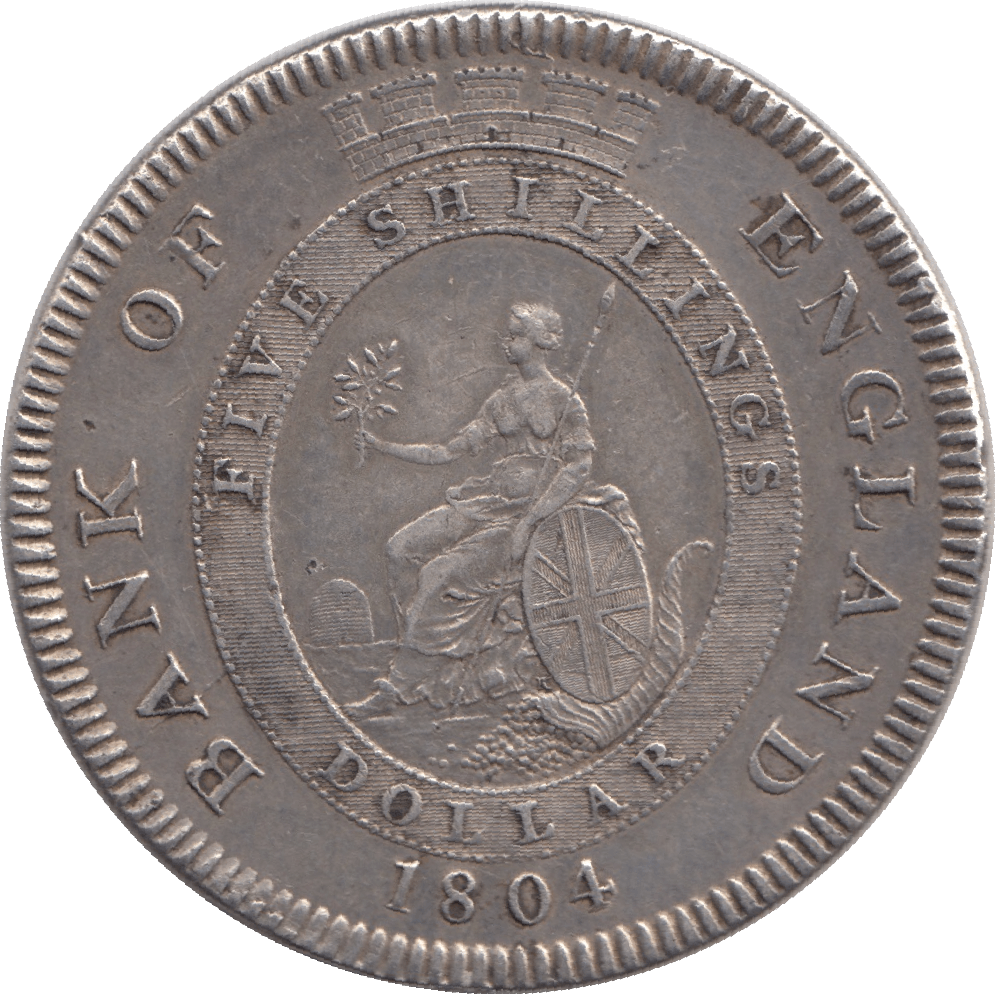 1804 BANK OF ENGLAND TRADE TOKEN 5 SHILLINGS GEORGE III REF 2 - BANK TOKEN - Cambridgeshire Coins